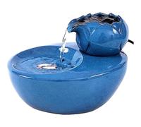 Ceramic Pet Water Fountain, 1L USB Ceramic Automatic Circulating Pet Drinking Fountain with Ultra-Quiet Pump and Replacement Filters, Over-Power Protection, splash-proof design, for Cat and Small Dogs