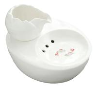 Ceramic Pet Water Fountain, 1L USB Ceramic Automatic Circulating Pet Drinking Fountain with Ultra-Quiet Pump and Replacement Filters, Over-Power Protection, splash-proof design, for Cat and Small Dogs