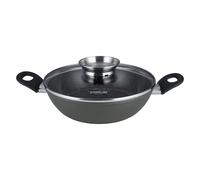 STONELINE Ceramic Poêle à Servir 28 cm Bord Haut Poêle Céramique Induction Antiadhésif avec Couvercle, Revêtement Céramique avec de Vraies Particules de Pierre, Sans PFAS, Tous Feux et Four