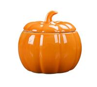 Ceramic Pumpkin Jar, Cookie Jar Figurine, Airtight Storage Design, Halloween Treat Container, Fall Decoration Canister for Home, Dorm, Bedroom, Living Room, Apartment, Kitchen Use, 4.61x4.33 inches