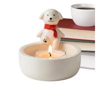 Ceramic Puppy Candle Holder - Decorative Burner Diffuser, 3.4 inch Release, Home Accent with Cute Animal Design, Table Decor with Heat Resistant Build, Fragrance Tool for Living Room