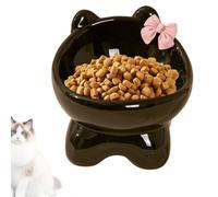 Ceramic Raised Cat Bowl, 15-Degree Tilted Cat Bowl, Non-Slip Pet Feeding Bowl, Kitten-Shape Cat Food Bowl, Indoor Cat Bowl, Small Dog Feeding Bowl, Ergonomic Cat Dish