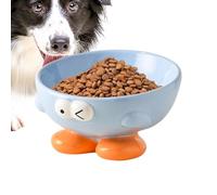 Ceramic Raised Cat Bowl, Tilted Pet Feeding Dish, Elevated Cat Food Bowl, Easy to Clean, Excellent Anti-Slip Design, Small & Medium Pets, 5.71x3.86x2.68 inches
