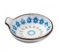 Ceramic Small Dishes - Soy Sauce Dish, Bohemian Appetizer Snack Plates | 3.86x3.86 Inches | Soy Sauce Dish Small Serving Bowls | Bohemian Ceramic Appetizer Plates for Sushi Condiment Party Wedding