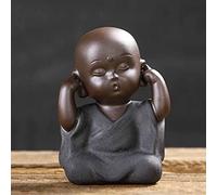 Ceramic Tea Decoration Little Monk Tea Pet Zen Cute Little Novice Tea Art Table Decoration (Color : A) (C)