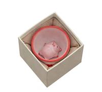 Ceramic Tea Pet Pig Statue, Ceramic Tea Pet Pigs Statue,Little Pig Spit Bubbles Under Bottom, Funny Tea Cup Decor for Tea Table or Home Decor (D*Pig + Teacup)