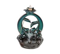 Ceramic Zen Lotus Backflow Incense Burner,Household Indoor Sinking lwood Handmade Incense Stick Holder Home Office Decor Yoga Meditation