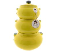 CERÁMICA ESPAÑA Bocaux de cuisine | pot pour pommes de terre | Pot à ail et oignons | Pyramide modèle M01 | Décoration 100 % faite main | 22 x 22 x 32 cm