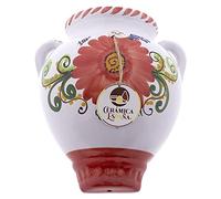 CERÁMICA ESPAÑA | Pot de fleurs mural | Pots décoratifs | Pots en céramique | Pots de fleurs d'extérieur | Pot mural décoré fleur rouge - D13 | Décoration 100 % faite main | 21 x 24 x 15 cm