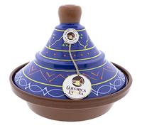 CERÁMICA ESPAÑA Tajine en argile réfractaire | Tajine marocain | Tajine en céramique traditionnelle | Tajine pour four | Tagine | Tajine avec couvercle - Modèle M02 | Décoration 100 % faite main | 27
