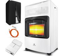 céramique 4200 watts avec régulateur de pression, tuyau de gaz | Cheminée au gaz | Appareil de chauffage a gaz [blanche]