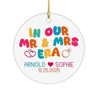 Céramique À Suspendre 7.3CM, À L'Ère De M. Et Mme Ornement en Céramique Détachables Boule De Noëls Esthétique Pendentifs Décoration pour Fête Home Decor Fête du Nouvel