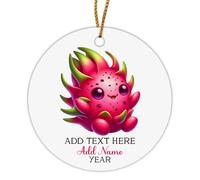 Céramique À Suspendre 7.3CM, Fruit du Dragon Ornement en Céramique Esthétique Boule De Noëls Vintage Pendentifs Décoration pour Fête du Nouvel Fête Home Decor