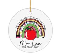 Céramique À Suspendre 7.3CM, Il Faut Un Grand Cœur, Professeur Ornement en Céramique Esthétique Ornements d'arbre De Noël Vintage Pendentifs Décoration pour Home Decor Maison Fête du Nouvel