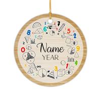 Céramique À Suspendre 7.3CM, Professeur De Mathématiques Ornement en Céramique Personnalisée Pendentifs Décoration Vintage Décoration d'arbre De Noël pour Home Decor Fête du Nouvel Fête
