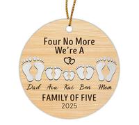 Céramique À Suspendre 7.3CM, Quatre Plus, Nous Sommes Une Famille De Cinq Ornement en Céramique Esthétique Ornements d'arbre De Noël Détachables Pendentifs Décoration pour Home Decor Fête