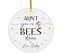 Céramique À Suspendre 7.3CM, Tante, Tu ES La Reine des Abeilles Ornement en Céramique Vintage Décoration d'arbre De Noël Personnalisée Pendentifs Décoration pour Fête du Nouvel Fête Maison