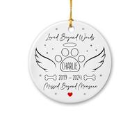 Céramique À Suspendre Aimé Au-Delà des Mots Ornement en Céramique Esthétique Ornements d'arbre De Noël Vintage Pendentifs Décoration pour Fête Fête du Nouvel Home Decor 7.3CM