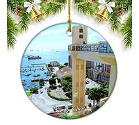 Céramique À Suspendre Brésil Salvador De Bahia Ornement en Céramique Esthétique Boule De Noëls Ornements Ornements d'arbre De Noël pour Maison Home Decor Enfant 7.3CM