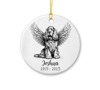 Céramique À Suspendre Chien Cocker Spaniel Anglais Ornement en Céramique Personnalisée Pendentifs Décoration Détachables Ornements d'arbre De Noël pour Fête Fête du Nouvel Maison 7.3CM