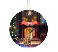 Céramique À Suspendre Chien Rhodesianais À Crête Dorsale Brun Ornement en Céramique Personnalisable Pendentifs Décoration pour Home Decor Maison Enfant 7.3 Cm