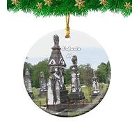 Céramique À Suspendre Cimetière D'Eufaula, Alabama Ornement en Céramique Détachables Boule De Noëls Esthétique Décoration d'arbre De Noël pour Fête Enfant Maison 7.3CM