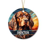 Céramique À Suspendre Cocker Spaniel Anglais Ornement en Céramique Esthétique Ornements d'arbre De Noël Vintage Décoration d'arbre De Noël pour Fête Fête du Nouvel Maison 7.3CM
