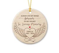 Céramique À Suspendre dans Mon Esprit pour Toujours Ornement en Céramique Détachables Ornements d'arbre De Noël Personnalisée Boule De Noëls pour Home Decor Maison Fête du Nouvel 7.3CM