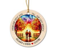 Céramique À Suspendre De Notre Premier Baiser Jusqu'À Notre Dernier Souffle Ornement en Céramique Vintage Ornements d'arbre De Noël Esthétique Pendentifs Décoration pour Enfant Home Decor Maison