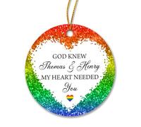 Céramique À Suspendre Dieu Savait Que Mon Cœur Avait Besoin De Toi Ornement en Céramique Vintage Pendentifs Décoration Esthétique Boule De Noëls pour Enfant Home Decor Fête