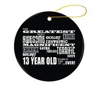 Céramique À Suspendre Fête d'anniversaire Amusante pour Les Enfants De 13 Ans: Le Plus Grand Cercle De Treize Ans Ornement en Céramique Esthétique Pendentifs Décoration Vintage pour 7.3CM