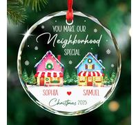 Céramique À Suspendre Glass, Vous Rendez Notre Quartier Spécial Ornement en Céramique Esthétique Décoration d'arbre De Noël Vintage Boule De Noëls pour Enfant Fête Home Decor