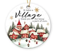 Céramique À Suspendre Il Faut Tout Un Village Céramique Ornements De Noël, Décoration Arbre De Noël Pendentif avec Ficelle