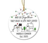 Céramique À Suspendre Ils Ont Construit Une Vie Qu'Ils Aimaient Ornement en Céramique Esthétique Ornements d'arbre De Noël Détachables Pendentifs Décoration pour Maison Fête Enfant