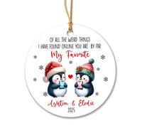 Céramique À Suspendre J'Ai Découvert en Ligne Que Vous Êtes De Loin Mon Préféré Ornement en Céramique Détachables Boule De Noëls Personnalisée Décoration d'arbre De Noël pour Maison Fête