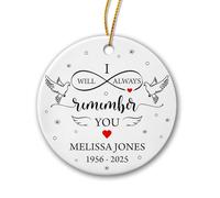 Céramique À Suspendre Je Me Souviendrai De Toi Ornement en Céramique Personnalisée Boule De Noëls Vintage Ornements d'arbre De Noël pour Maison Home Decor Fête