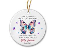 Céramique À Suspendre Je Ne Peux Plus Te Voir De Mes Yeux. Ornement en Céramique Vintage Boule De Noëls Détachables Décoration d'arbre De Noël pour Enfant Fête Home Decor