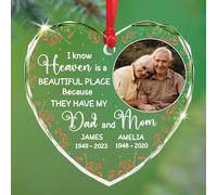 Céramique À Suspendre Je Sais Que Le Paradis Est Un Endroit Magnifique Ornement en Céramique Rétro Ornements d'arbre De Noël pour Fête du Nouvel Enfant Maison 7.3 Cm