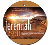 Céramique À Suspendre Jérémie 29:11 Verset Rond Arbre De Noël Ornements Esthétique Ornements d'arbre De Noël Détachables Pendentifs Décoration pour Home Decor Fête Maison 7.3CM
