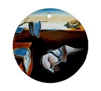 Céramique À Suspendre La Persistance De La Mémoire Salvador Dali Rond Ornement en Céramique Détachables Boule De Noëls Ornements Décoration d'arbre De Noël pour Fête Maison Home Decor 7.3CM