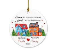 Céramique À Suspendre Le Hasard Personnalisé A Fait De Nous des Voisins, Un Voisin Personnalisé Arbre De Noël Ornements Ornements Décoration d'arbre De Noël Vintage Boule De Noëls pour 7.3CM