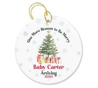 Céramique À Suspendre Le Premier Cadeau Personnalisé De Bébé : Une Raison Supplémentaire D'Être Joyeux Ornement en Céramique Esthétique Pendentifs Décoration Vintage Boule De Noëls pour 7.3CM