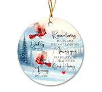 Céramique À Suspendre Le Souvenir De Ton Absence S'En Va Ornement en Céramique Personnalisée Boule De Noëls Détachables Décoration d'arbre De Noël pour Home Decor Maison Fête du Nouvel 7.3CM
