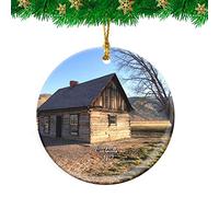 Céramique À Suspendre Maison D'Enfance De Circleville, Voyage dans L'Utah Ornement en Céramique Esthétique Pendentifs Décoration Vintage Ornements d'arbre De Noël pour Fête Enfant Maison 7.3CM