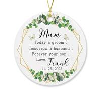 Céramique À Suspendre Maman Aujourd'hui Un Marié Demain Un Mari Ornement en Céramique Détachables Boule De Noëls Vintage Décoration d'arbre De Noël pour Enfant Home Decor Maison 7.3Cm
