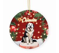 Céramique À Suspendre Montagne des Pyrénées Noire Céramique Ornements De Noël, avec Ficelle Décoration De Sapin De Noël 7.3 Cm