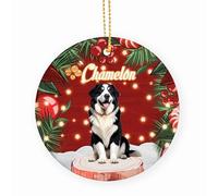 Céramique À Suspendre Montagne des Pyrénées Noire Céramique Ornements De Noël, avec Ficelle Décoration Sapin De Noel 7.3 Cm