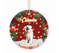 Céramique À Suspendre Montagnes des Pyrénées Blanches Céramique Ornements De Noël, avec Ficelle Décoration Arbre De Noël Pendentif 7.3 Cm