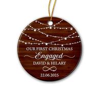 Céramique À Suspendre Nos Premiers Fiancés Ornement en Céramique Personnalisée Pendentifs Décoration Vintage Ornements d'arbre De Noël pour Maison Enfant Home Decor