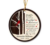 Céramique À Suspendre Papa, Tu M'As Laissé De Beaux Souvenirs Ornement en Céramique Détachables Boule De Noëls Personnalisée Décoration d'arbre De Noël pour Home Decor Fête Fête du Nouvel 7.3CM